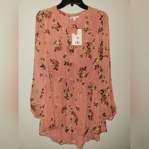 DR2 Pink Floral Tunic or Mini Dress